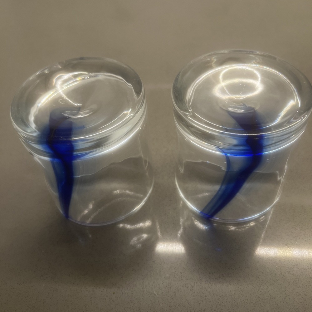 2 Libbey Blue Ribbon "Rocks Glass" With Dimpled Sides - Picture 3 of 5